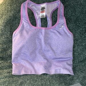 GYMSHARK ADAPT ANIMAL CROP TANK SOFT PINK & LILAC Medium